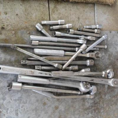 Collection of Socket Extensions, Ratchets, Etc Various Drive Sizes