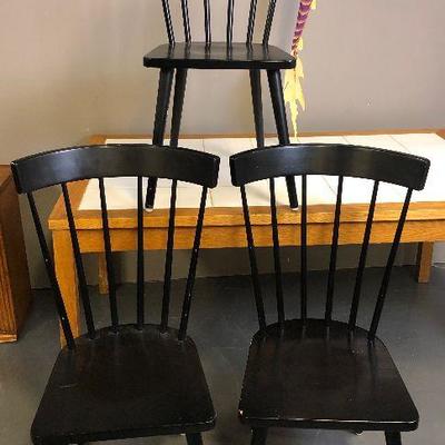 Lot #33 3 IKEA - Black Shaker Style Chairs 