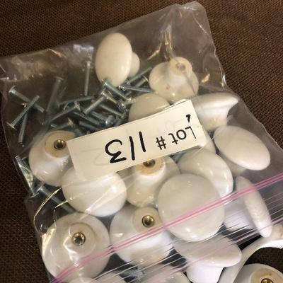Lot #113- Knobs and handles 