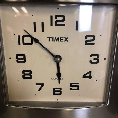 Lot #116  Timex Quartz Clock - Stainless Steel Finish