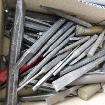 Various Sized Steel Punches and Chisels