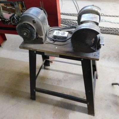 Bench Grinder and Polisher Combo Set on Stand