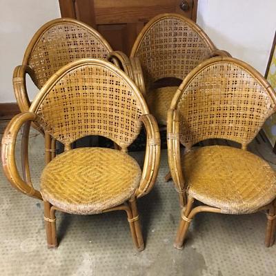 Lot 44 - Quartet of Rattan Chairs