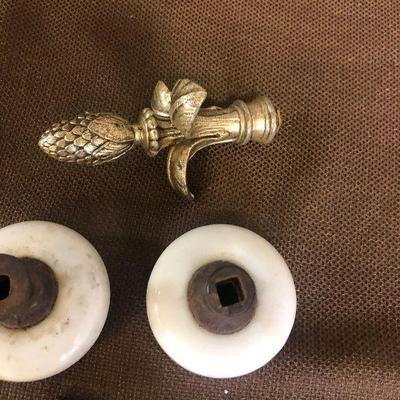 Lot #190 Door knobs, Finial and glass pull