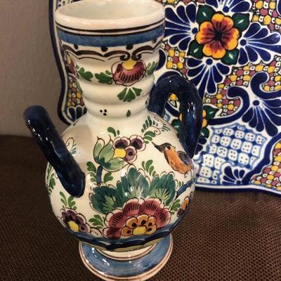 Lot #196 Colorful Hand painted Pottery 