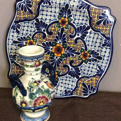 Lot #196 Colorful Hand painted Pottery 
