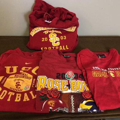 Lot #204 Lot of 3 T-shirts and 1 Hoodie All USC Trojans