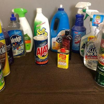 Lot# 256 Gray Crate (included) of Cleaning Supplies 