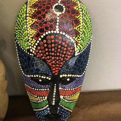 Lot#296 2 Carved and hand decorated mask