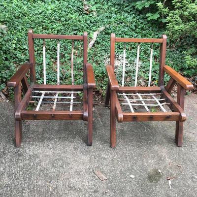 Lot 84 - Wooden Club Chairs