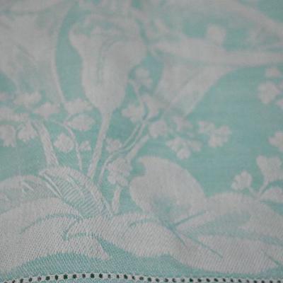 2 Vintage Tablecloths Mint & Floral