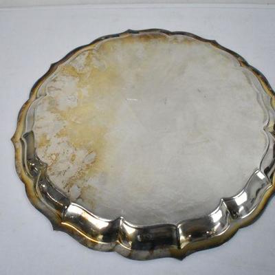 Vintage Etched Silver Platter 14