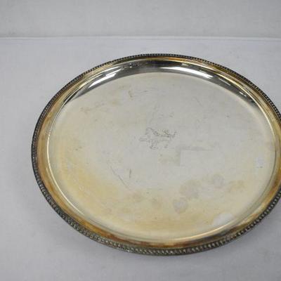 Vintage Lion Silver Platter 12