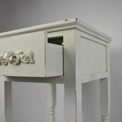 Shabby Chic Small End Table, White
