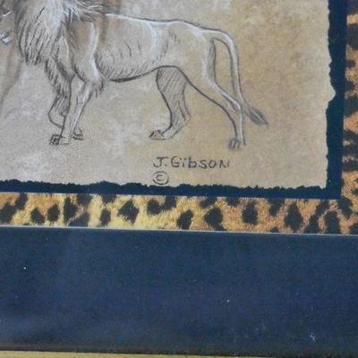 Lion & Cheetah Framed Pictures