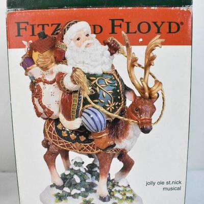 Fitz And Floyd Jolly Ole St. Nick Musical - Reindeer Missing Antlers