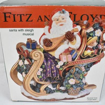 Fitz And Floyd Santa With Sleigh Musical - Tune A Little Off