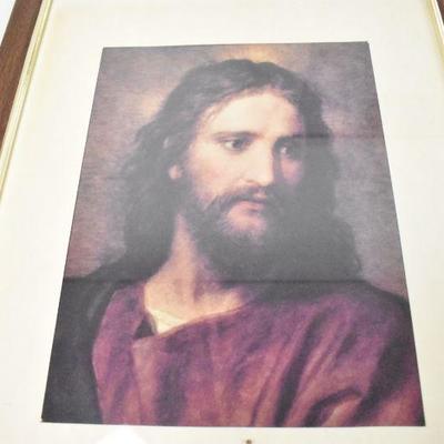 Two Framed Jesus Pictures & Replacement Glass/Back 