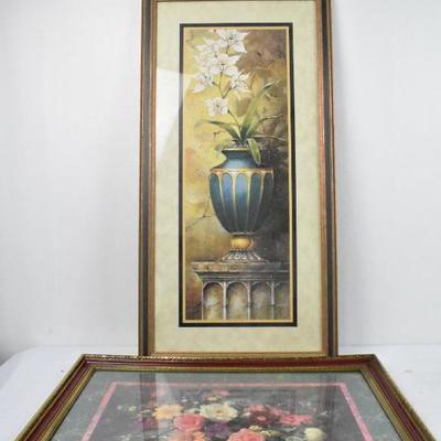 Two Framed Flowers In Vases Pictures