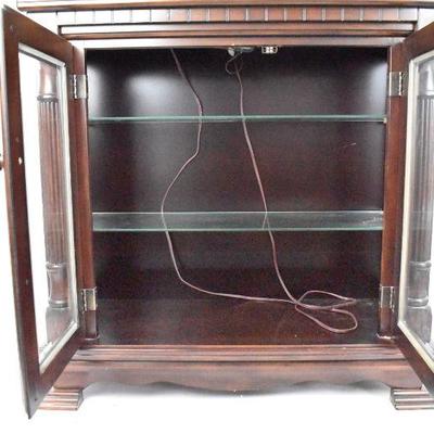 Lighted Display Cabinet w/ Glass Shelves & Light - Some Scratches