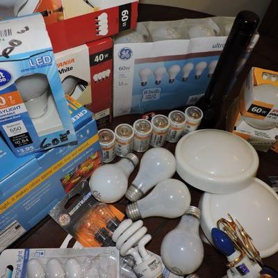 Mixed Lot of Light bulbs and Batteries