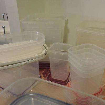 Large lot of Plastic Storage Containers with Lids