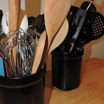 Lot of Kitchen Utensils and Holders