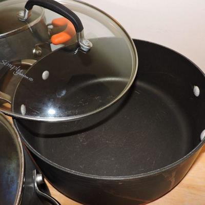 Set of 5 Pots and Pans â€“ Including Rachel Ray Covered Oval Pasta Pot