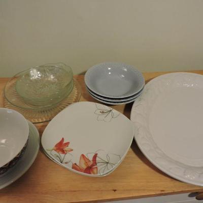 Collection of Bowls, Plates, and a Platter