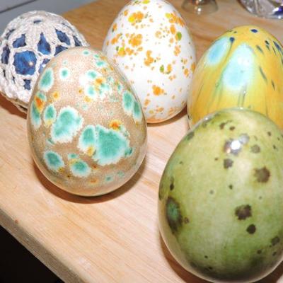 Collection of speckled eggs