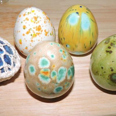 Collection of speckled eggs