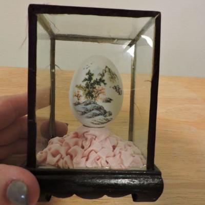 Glass Encased Hand-painted Egg