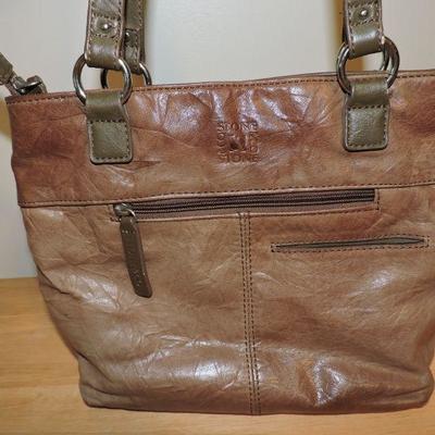 Brown Leather Stone & Co.. Handbag