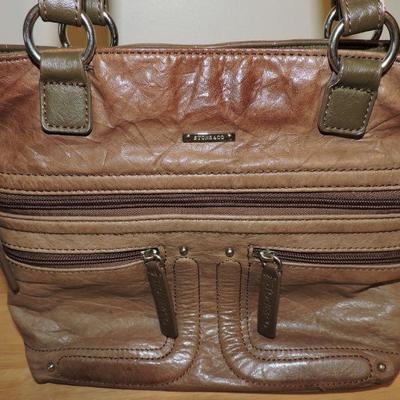 Brown Leather Stone & Co.. Handbag