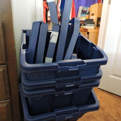 Set of 4 Blue Totes