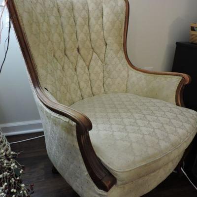 Cream Tufted Armchair