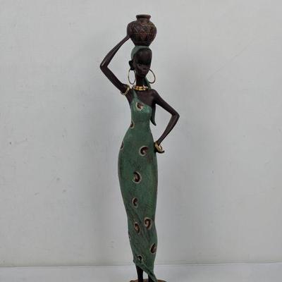 African Woman with Jar Statue
