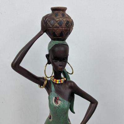 African Woman with Jar Statue