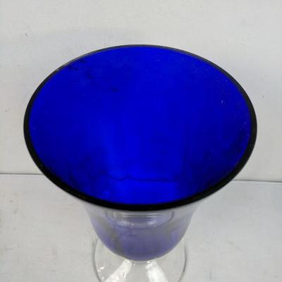 Blue Glass Vase, 9.25