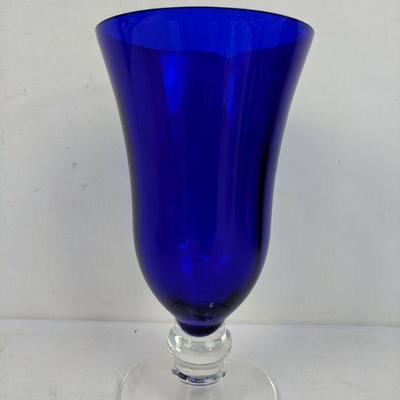 Blue Glass Vase, 9.25