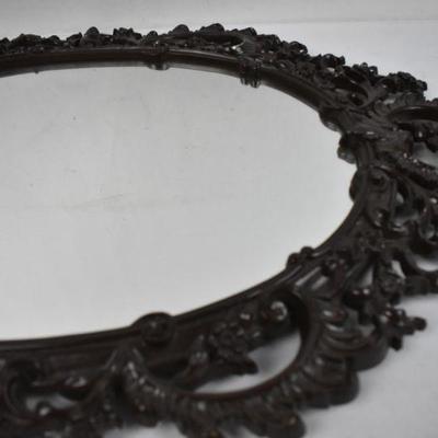 Vintage Style Brown Oval Mirror