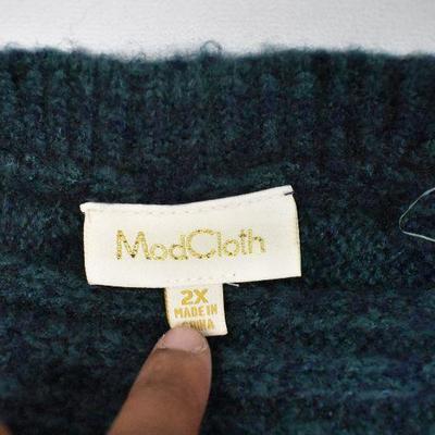 ModCloth Wrap Sweater Green 2XL