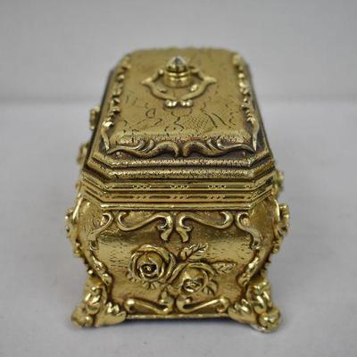 Gold Tone Small Jewelry Box