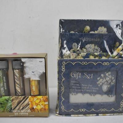 Home Scents Oil Refills & Journal/Address Book Gift Set