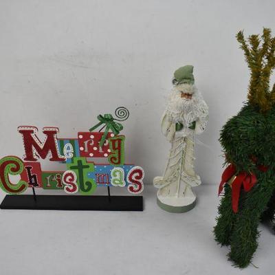 Christmas Decorations: Reindeer, Sign, Santa, Napkin Rings & More