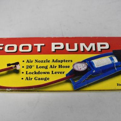 Foot Pump W/ Air Nozzle Adapters