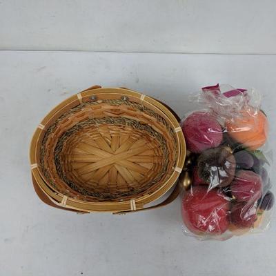 Avon Woven Basket W/ Decorative Fruit