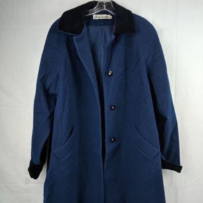 Alfred Dunner Blue Wool Coat, Size 18