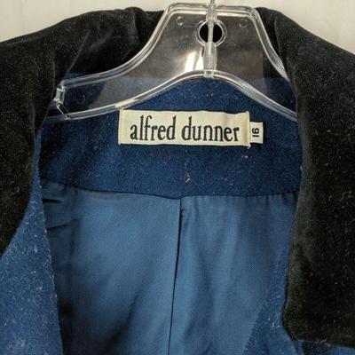 Alfred Dunner Blue Wool Coat, Size 18