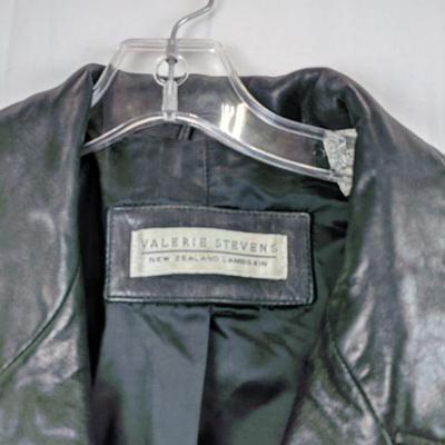 Valerie Stevens Black Lambskin Jacket, L, Women's